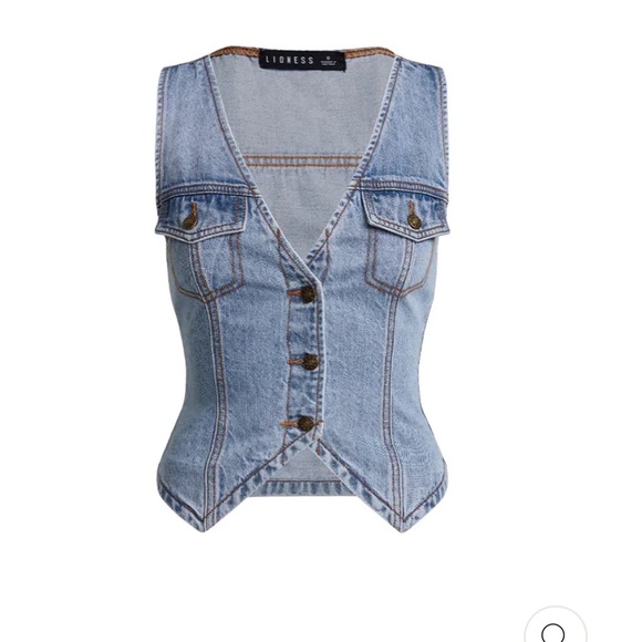 BATROUN VEST FADED DENIM LIONESS - Picture 4 of 5